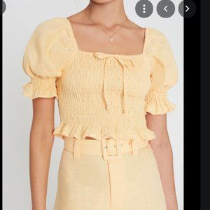 FAITHFULL THE BRAND Lenora Linen Crop Top